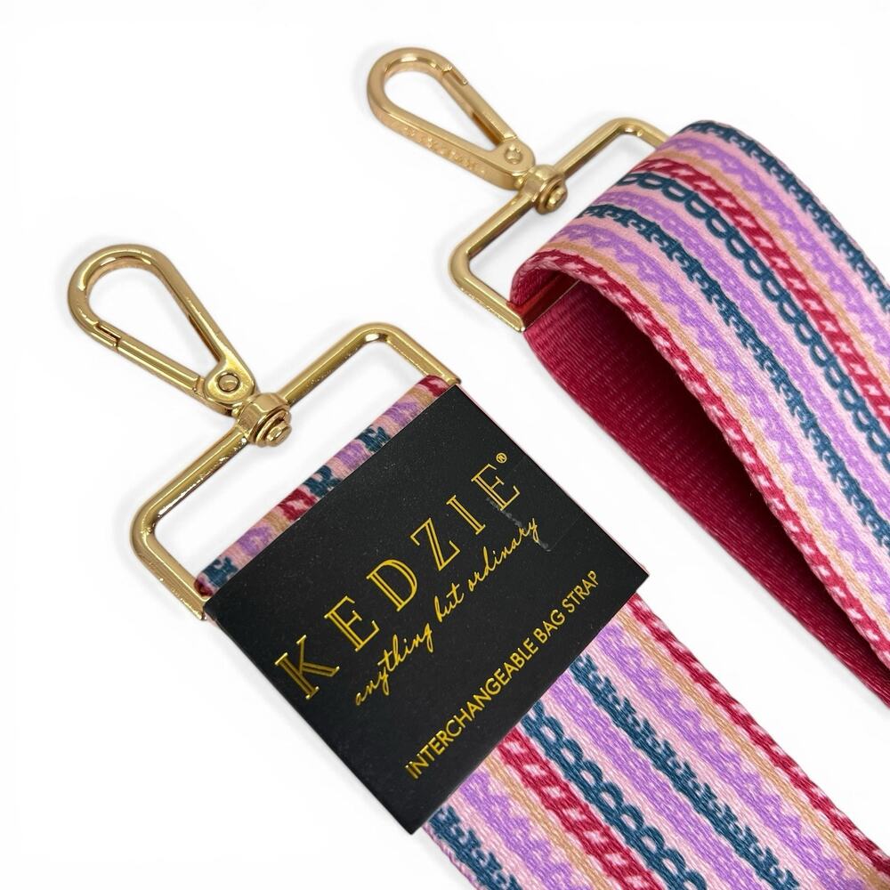 Kedzie Interchangeable Bag Strap Be Kind Pattern Pink Red Adjust Length Trendy